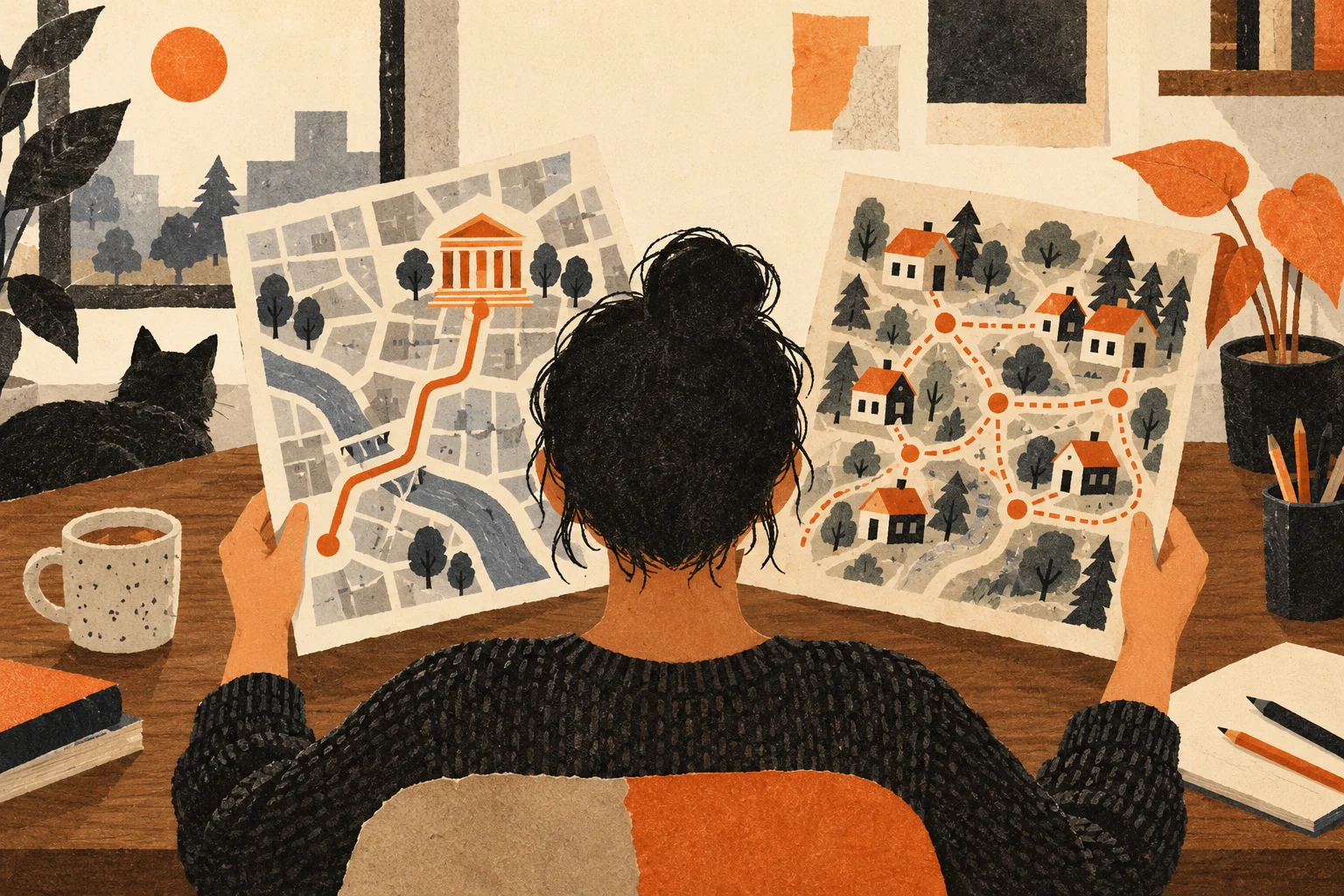 A reader chooses between maps for public browsing and internal community services.